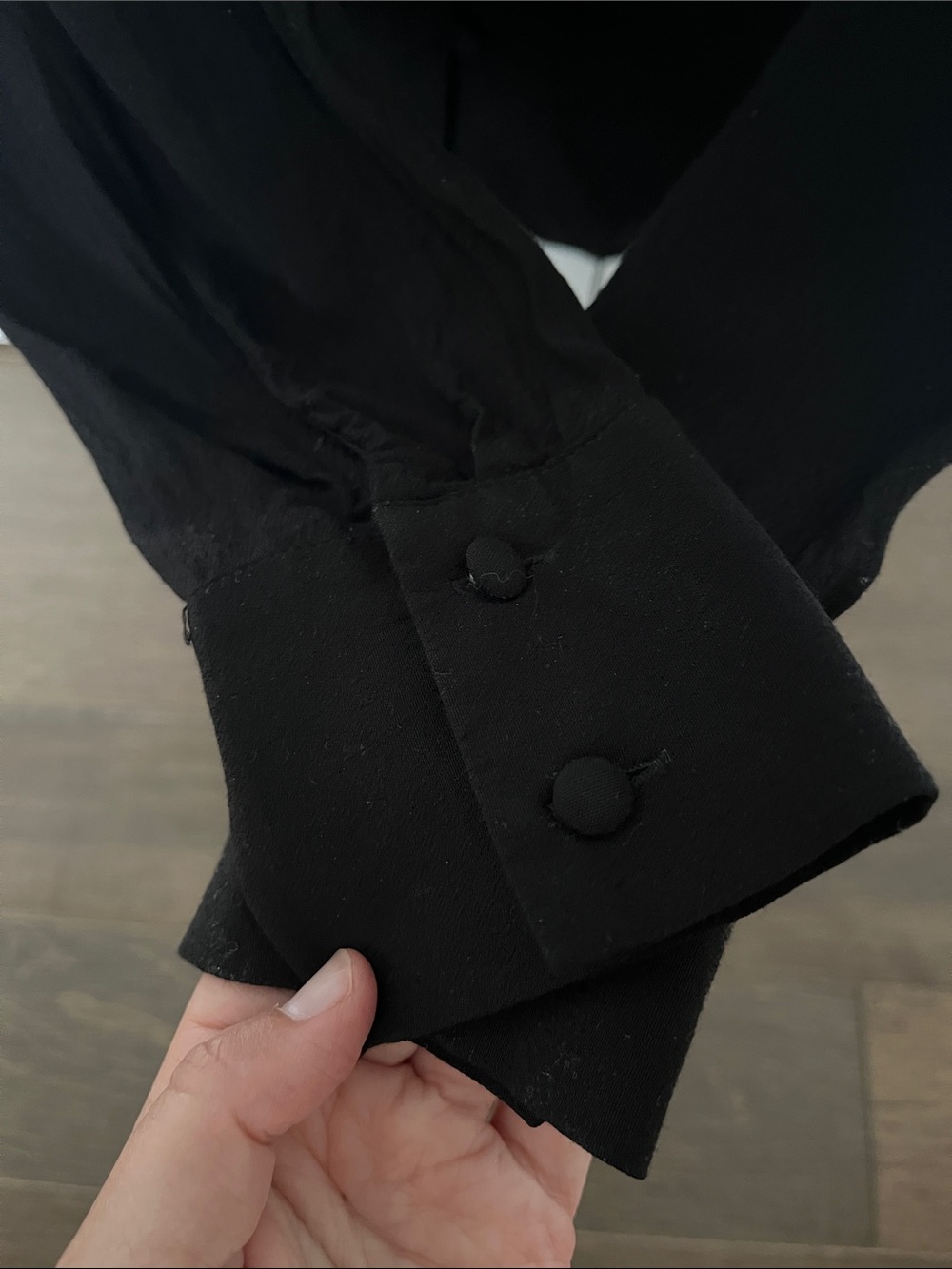 & Other Stories Black Notch-Collar Button-down Blouse Career Casual Minimalist - Picture 5 of 5